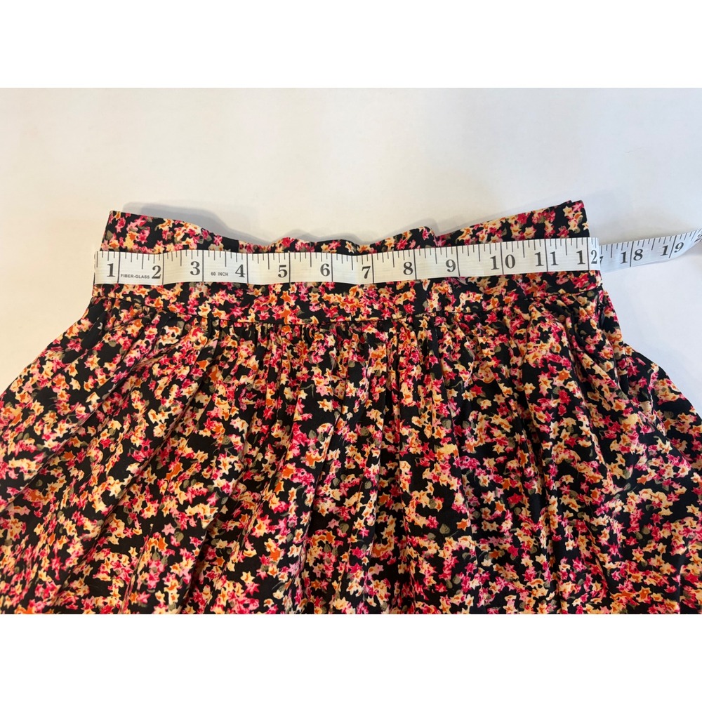 HM Cotton Midi floral Skirt High Waist Size 4 - Picture 3 of 7